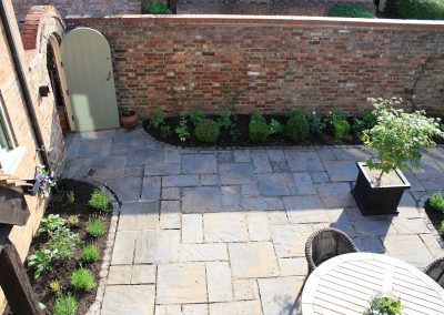 Baldock courtyard garden after planting.