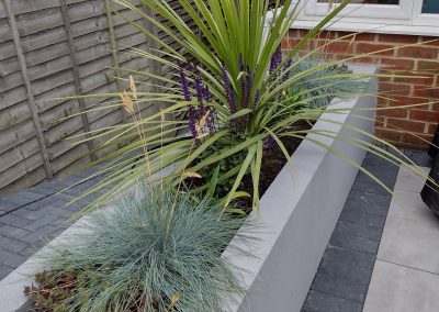 Bespoke block and rendered garden planter.
