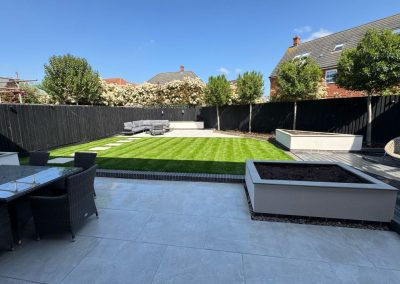 Contemporary garden design in Langford village.