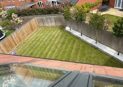 Triangular garden before transformation.