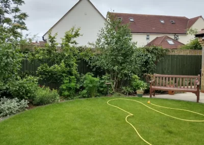 View from house to the circular lawn.